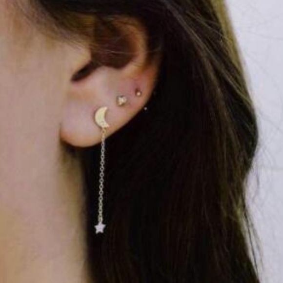 Myth X Dream Jewelry - Unique Design//Moon n Star Earrings Stud Set